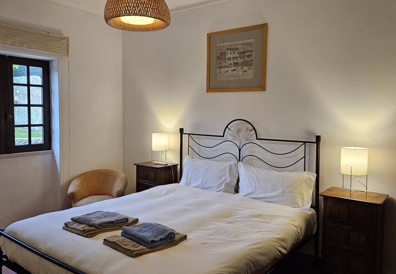 Quarto espaçoso e iluminado, com cama confortável e vista relaxante para o exterior.