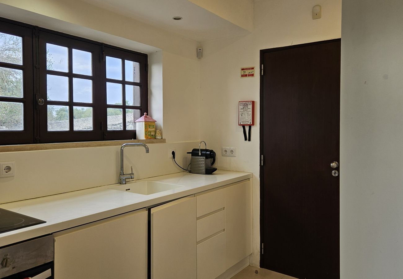 Kitchen of the villa with private pool in Arrábida